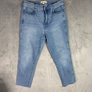 Madewell 10 Roadtripper Jeans Light Wash Distressed Raw Hem Size 30